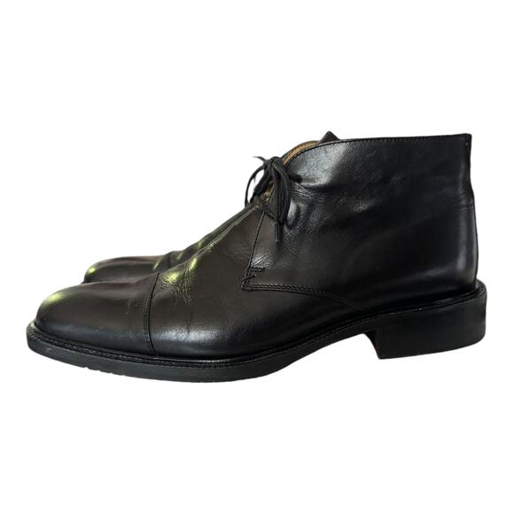 Coach Leather Merrick j996 Black Lace up Boots Chukka size 10 - Picture 1 of 13